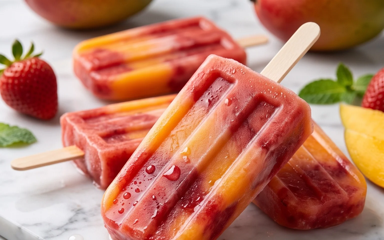 Strawberry Mango Popsicles